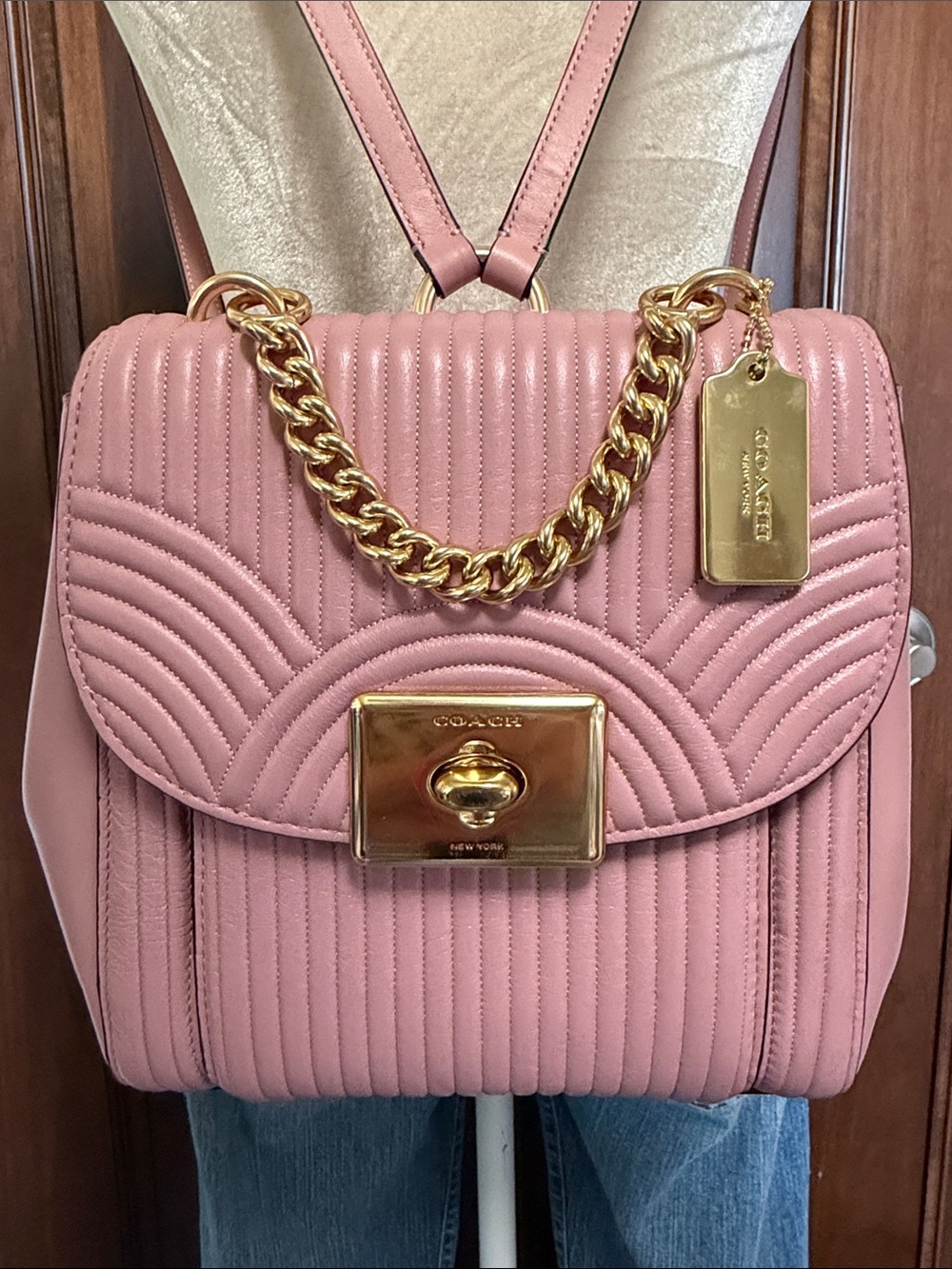 Coach Quilted Pink Cassidy Backpack - Picture 2 of 12
